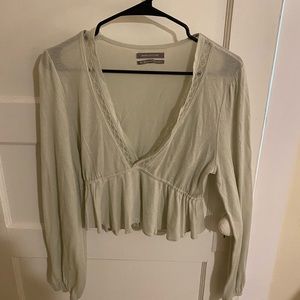 Urban outfitters mint green long sleeve lace shirt size M